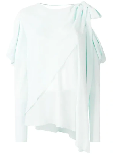 La Mania Cut-out Shoulder Blouse - Green