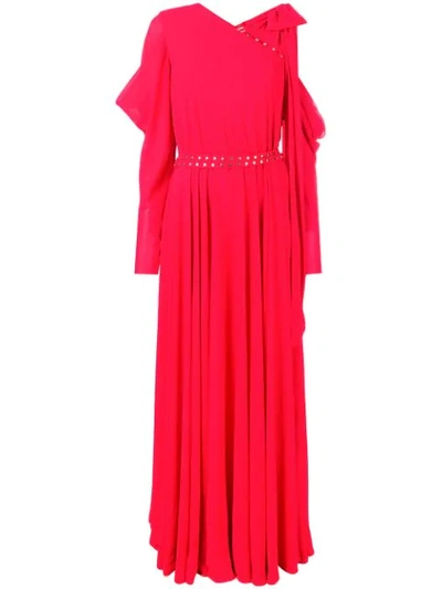 La Mania Cut-out Shoulder Dress - Red