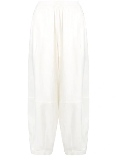 The Celect Cropped Balloon Trousers In White