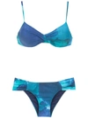 Lygia & Nanny Audrey Print Vitória Bikini Set In Blue