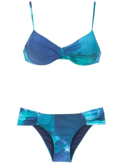 Lygia & Nanny Audrey Print Vitória Bikini Set In Blue