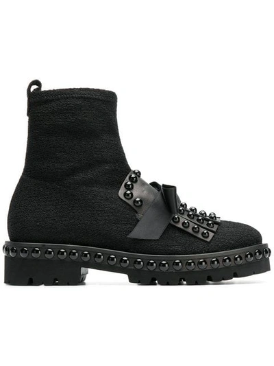 Kennel & Schmenger Round Studded Boots In Black