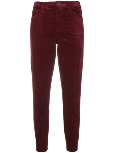 J Brand Ruby Velvet Jeans In Red