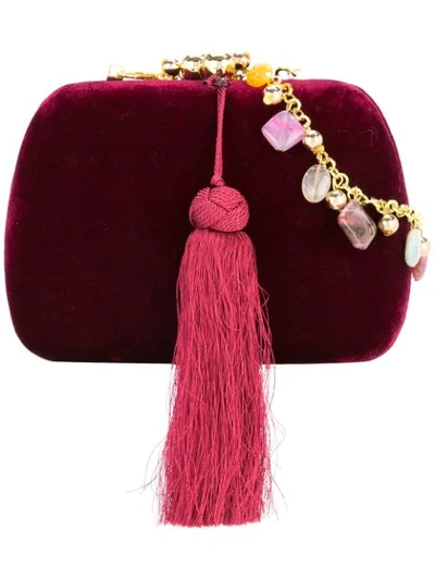 Serpui Embellished Clutch Bag - Red