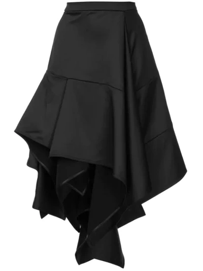 Koché Asymmetric Midi Skirt In Black