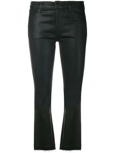J Brand Cropped Coated Jeans In Black