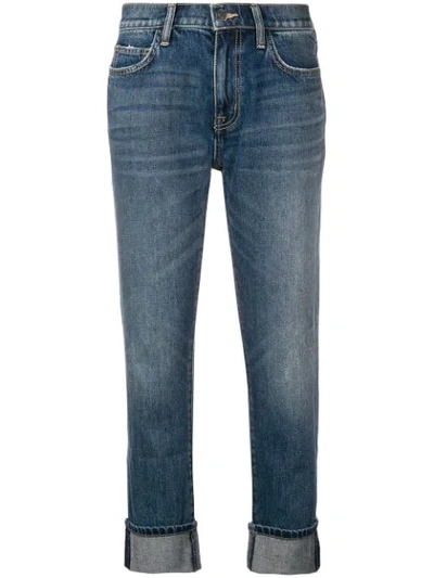 Current Elliott Faded Cropped Jeans In Blue