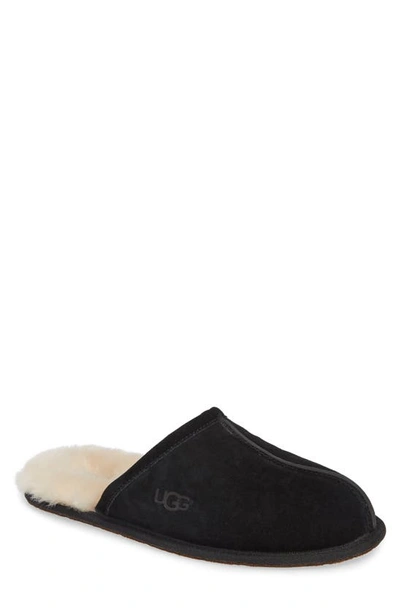 Ugg Scuff Fur-lined Mule Slippers In Black