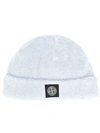 Stone Island Short Rolled Beanie In Blue