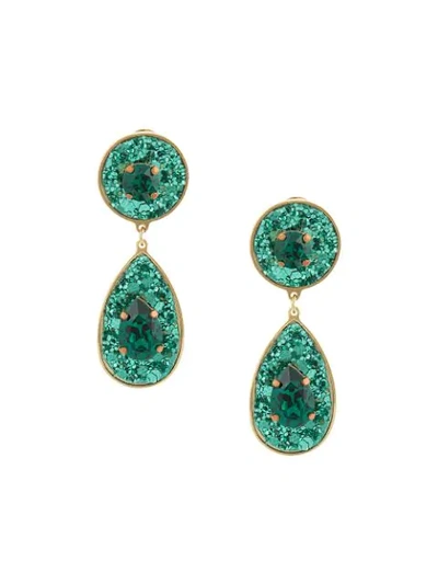 Shourouk Shimmer Drop Earrings - Green