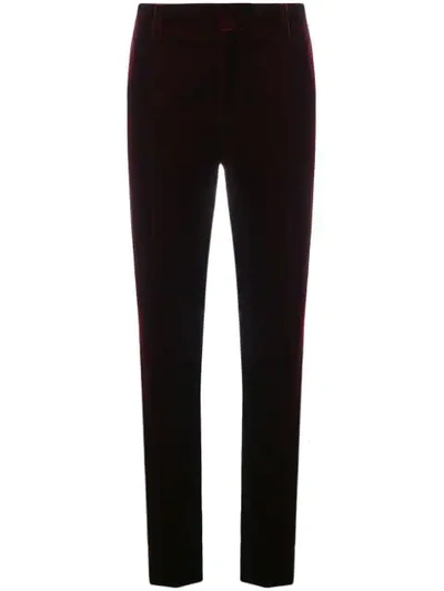 Saint Laurent Slim-fit Trousers In Red