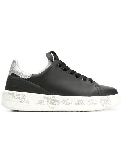 White Premiata Glitter Detail Sneakers - Black