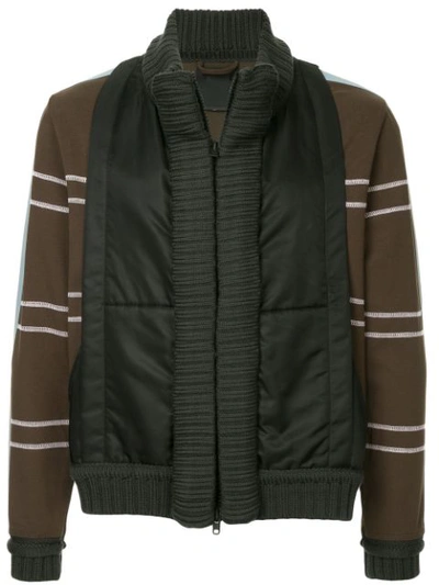 Craig Green Striped Sleeves Panelled Jacket In Brown