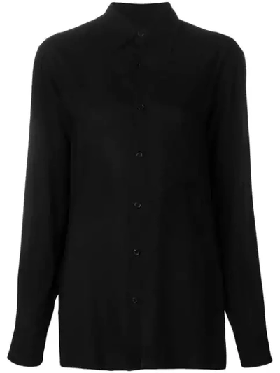 Yohji Yamamoto Plain Button Shirt In Black
