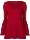 Sottomettimi Bell Sleeved Jumper In Red