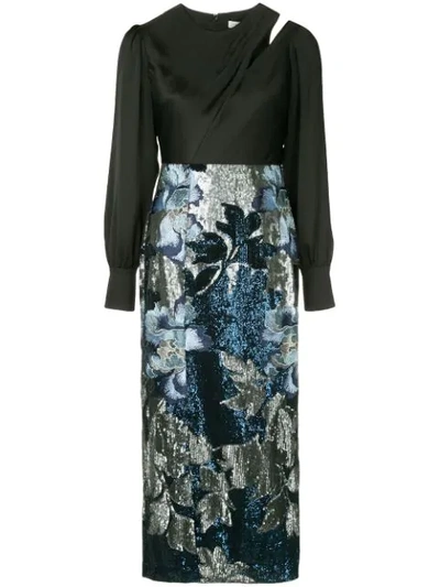 Three Floor Shimmy-ya Dress - Black In Black