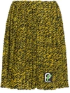 Prada Short Pleated Skirt - Yellow