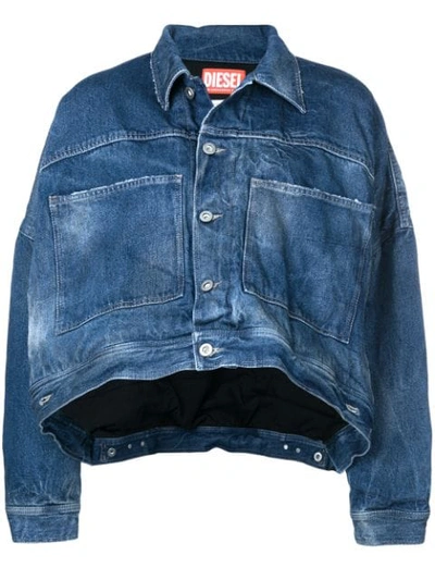 Diesel Red Tag Sojk02 Cropped Jacket In Blue