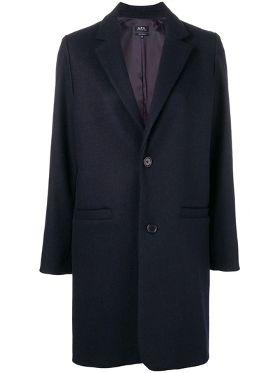 Apc Loose Fitted Coat In Blue