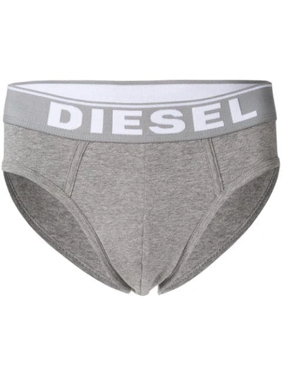 Diesel Logo Briefs - Grey