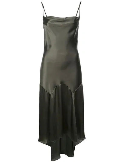 Fleur Du Mal Teardrop Midi Dress In Dark Army