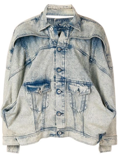 Diesel Red Tag Washed Oversized Denim Jacket In Blue