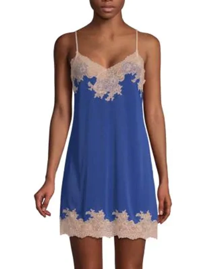 Natori Enchant Floral Lace Chemise In Dark Blue