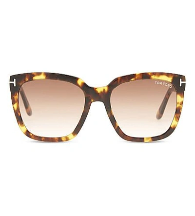 Tom Ford Amara Square-frame Sunglasses In Tortoise Brown