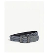 Ted Baker Columm Woven And Leather Reversible Belt In Navy