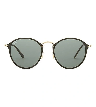 Ray Ban Rb3574n Blaze Round-frame Sunglasses In Gold