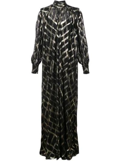 Alberta Ferretti Oversized Roll Neck Maxi Dress In Black