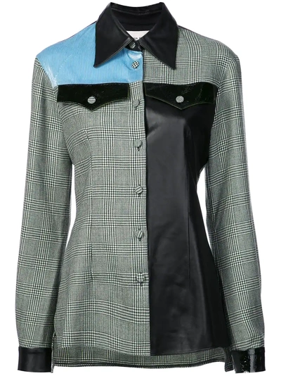 Joshua Millard Patchwork Tailored Shirt - Black In Black