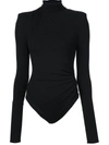 Alexandre Vauthier Gathered Roll Neck Body - Black