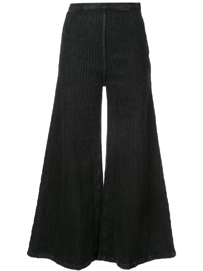 Rachel Comey Absolute Herringbone Weave Wide Leg Pants In Black