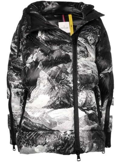 Moncler Liriope Printed Quilted Shell Jacket In Black