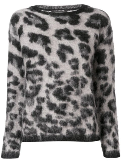Luisa Cerano Leopard Sweater - Grey