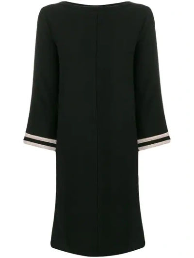 Luisa Cerano Contrasting Sleeves Shift Dress - Black