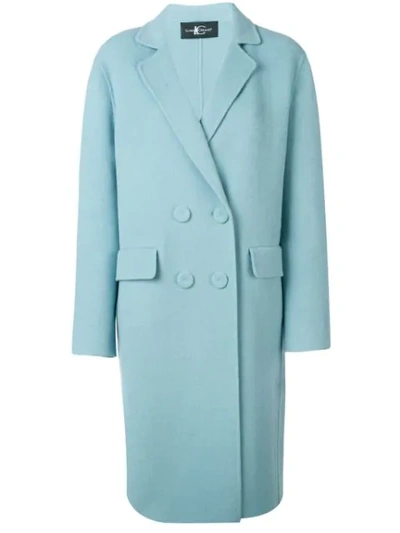 Luisa Cerano Double Breasted Coat - Blue