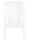 Brognano Ribbed Sheer Sweater In White