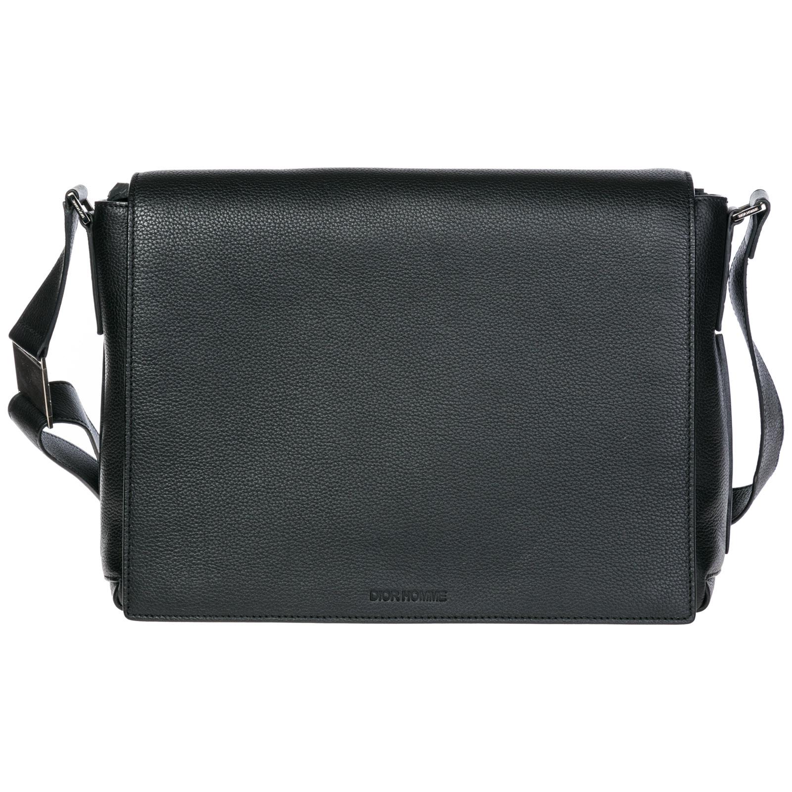 Dior Men's Leather Cross-Body Messenger Shoulder Bag In Black | ModeSens