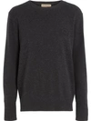 Burberry Embroidered Archive Logo Cashmere Sweater In Grey