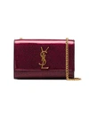 Saint Laurent Pink Patent Glitter Kate Wallet Chain Bag