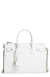 Saint Laurent Sac De Jour Baby Supple Bonded Carryall Tote Bag In Optic White