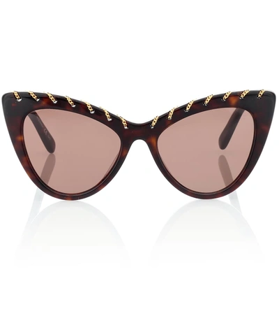Stella Mccartney Falabella Chain Cat-eye Sunglasses In Brown