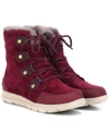 Sorel Women's Explorer Joan Waterproof Suede Boots In Red