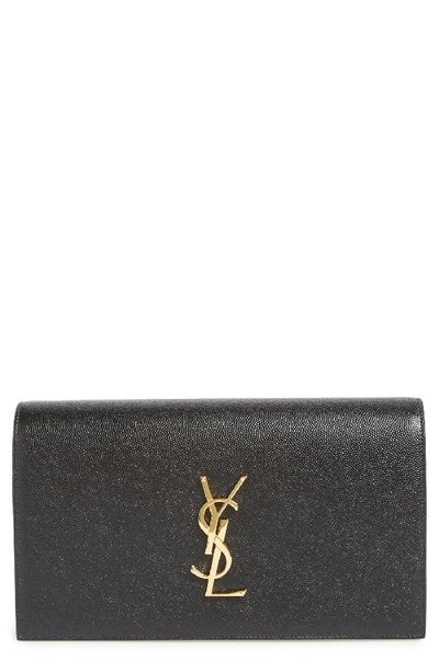 Saint Laurent 'monogram' Leather Clutch - Black