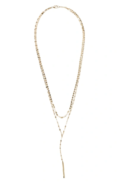Lana 14k Gold Nude Blake Layered Lariat Necklace In Yellow Gold