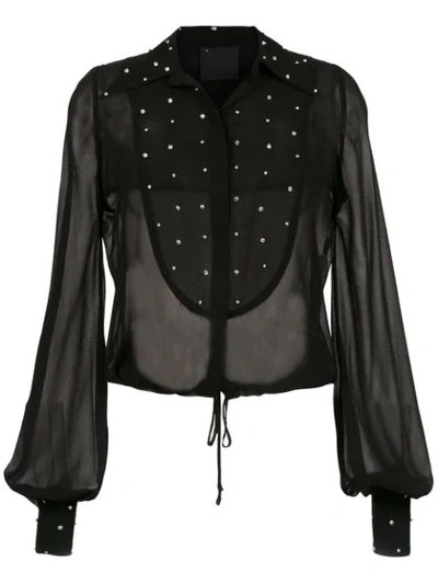 Andrea Bogosian Embellished Silk Shirt - Black