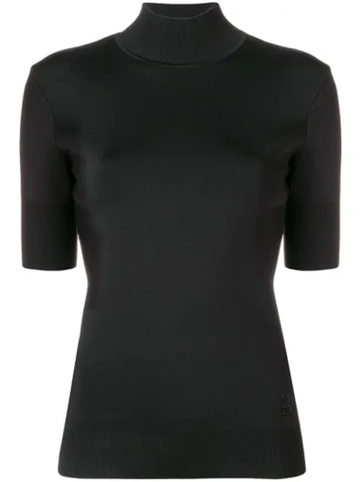 Givenchy High Neck Knitted Top In Black