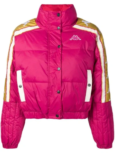 Kappa Alyson Cropped Puffer Jacket In Pink